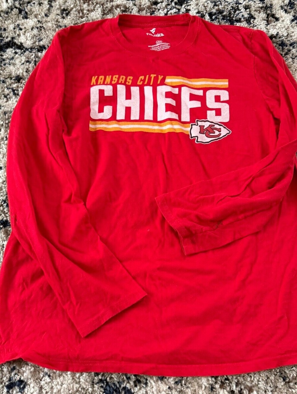 Fanatics Kansas City Chiefs Long Sleeve Tee L Red